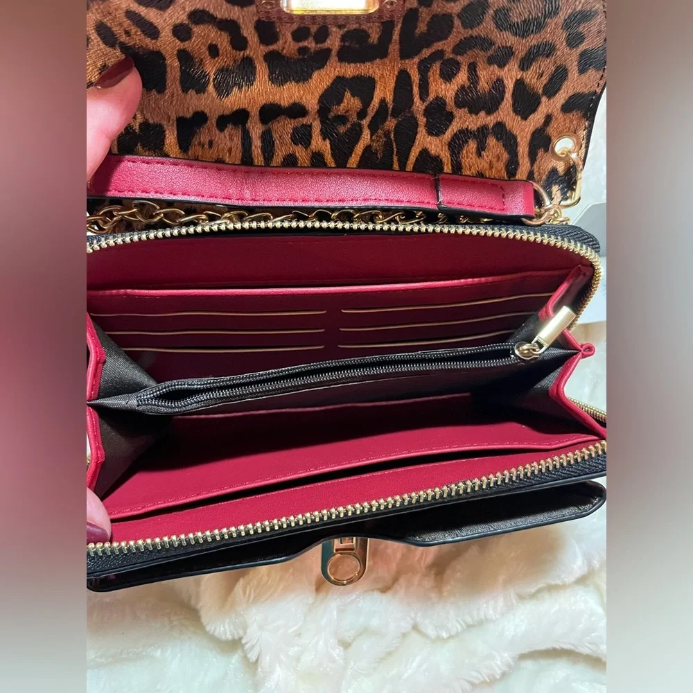 Isabelle Vegan Leather animal print crossbody NWT